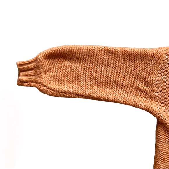 Aerie Happy Place Wool Blend Orange Cable Knit Oversized Sweater - Picture 4 of 7